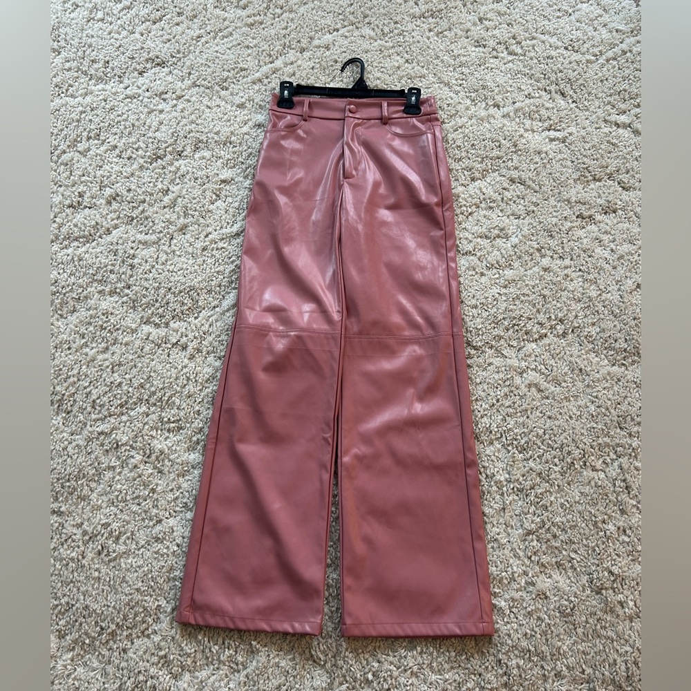 SHEIN Pink Faux Leather Pants PXS